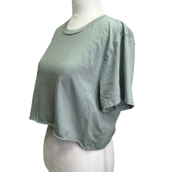 Frank And Oak Green Cropped Short Sleeve T-Shirt Size XL - Picture 4 of 10